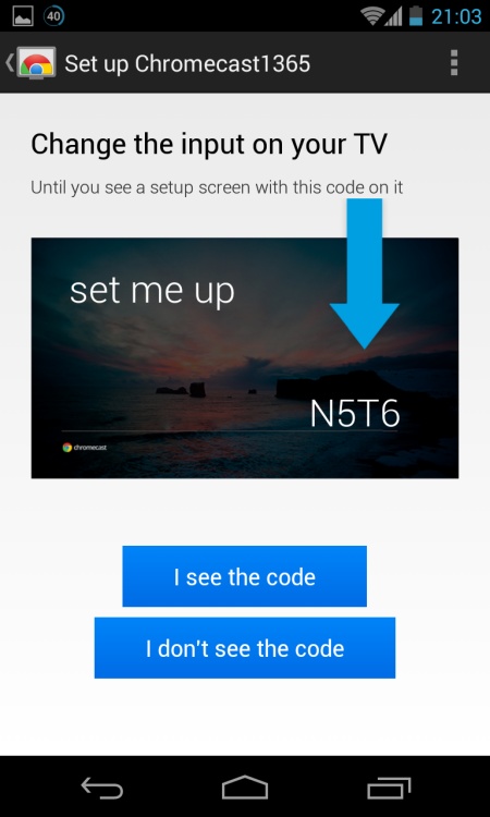 Screenshot of Chromecast Android Setup #2