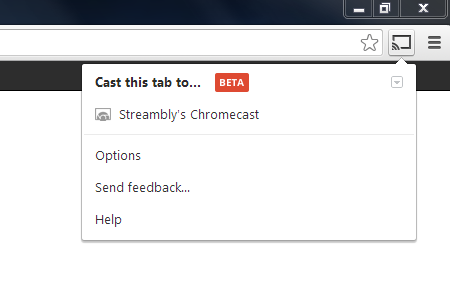 Screenshot of Chrome's Google Cast extension