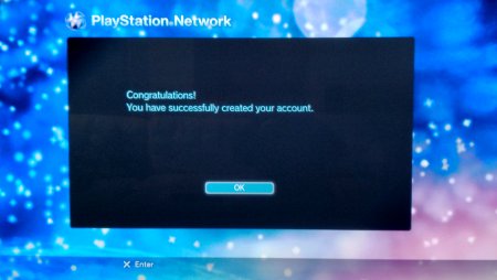 Screen Capture: PS3: PSN Sign Up Completed