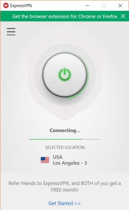 A screenshot of the ExpressVPN Windows application