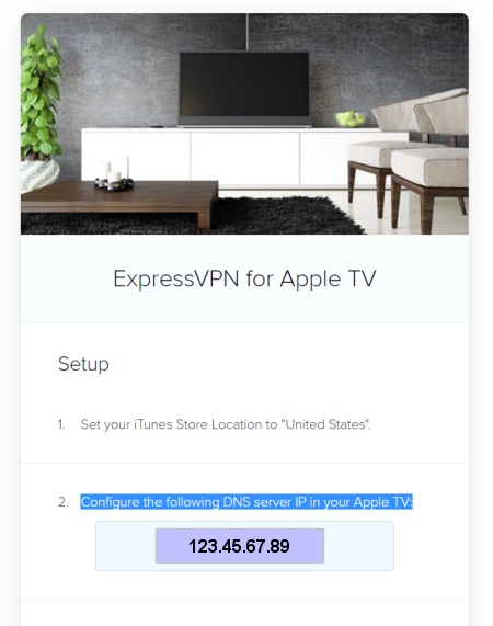 A screenshot of the ExpressVPN Setup page