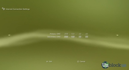 Screen Capture: Unblock-Us PS3 Setup