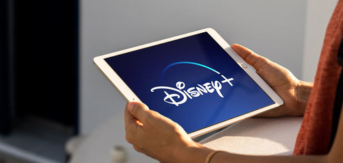 A tablet with the Disney+ logo shown