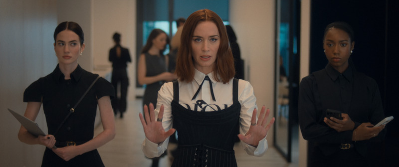 Still from The Devil Wears Prada 2: Emily Blunt as Emily Charlton