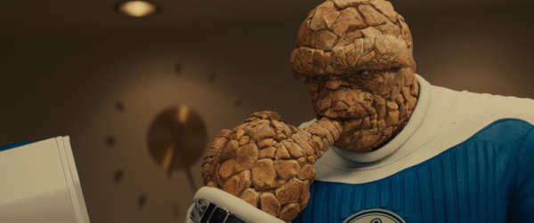 Still from The Fantastic Four: First Steps featuring Ebon Moss-Bachrach as The Thing