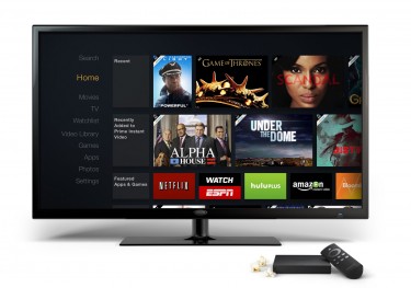 A photo showing the Amazon Fire TV interface