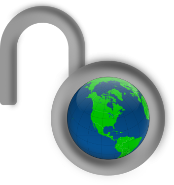 Graphics showing a globe being unlocked