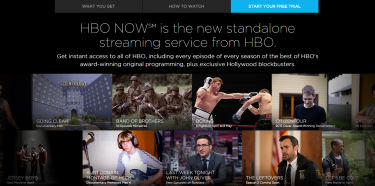 Screenshot of HBO sign up website