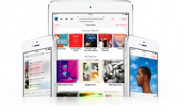 Photo showing iTunes Radio on various Apple devices