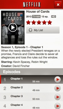 Screenshot of Netflix iOS 7 App with HD playback