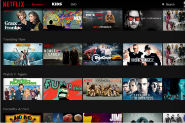 Screenshot of Netflix's New Web Interface