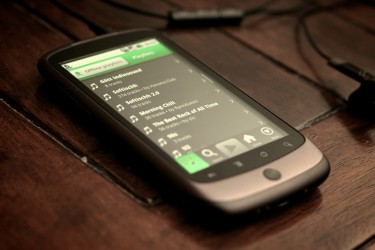 A photo showing Spotify running on an Android smartphone