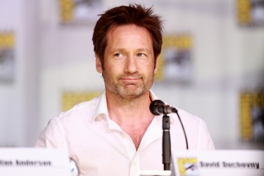 David Duchovny speaking at the 2013 San Diego Comic Con International, for "The X-Files" 20th Anniversary panel, at the San Diego Convention Center in San Diego, California.