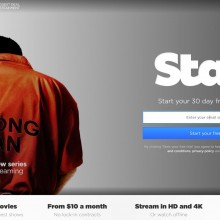A screenshot of the Stan Homepage